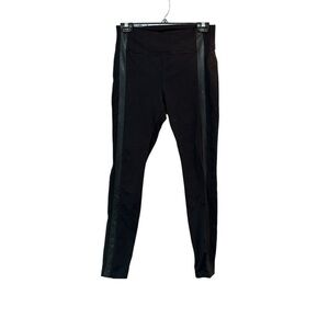 Athleta leggings with vegan leather side stripe
